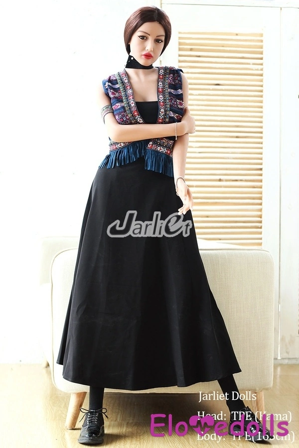 Búp bê tình dục Châu Á 165cm A Cup TPE Mắt xanh Môi mỏng Màu đen Bộ sưu tập 8