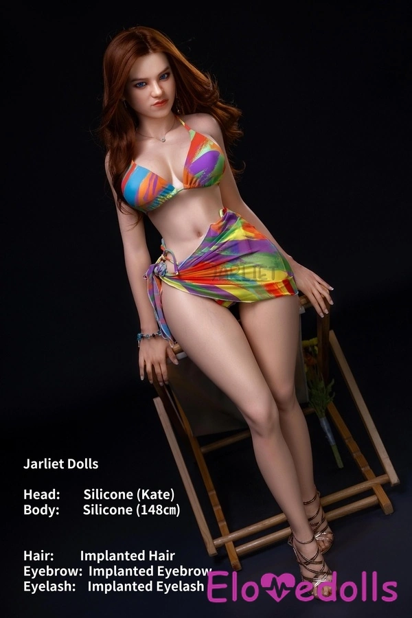 Boneka Seks Silikon 148cm, Bibir Tipis, Mata Amber, Payudara Mungil, Produk Seks