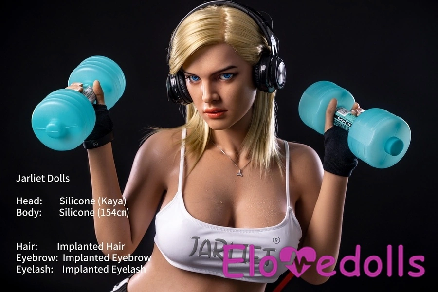 Búp bê tình dục ngực nhỏ bằng silicon mắt nâu vàng 154cm D Cup 6