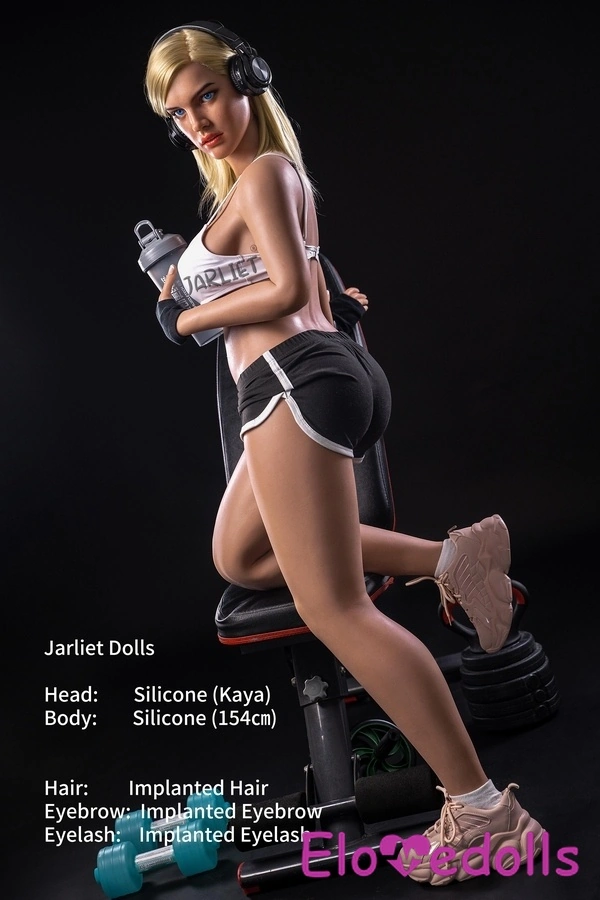 Búp bê tình dục ngực nhỏ bằng silicon màu vàng nâu mắt nâu cỡ D 154cm Gallery 7