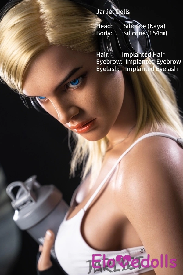 Búp bê tình dục bằng silicon mắt nâu hạt dẻ cỡ D 154cm, ngực nhỏ, tóc vàng, bộ sưu tập 9