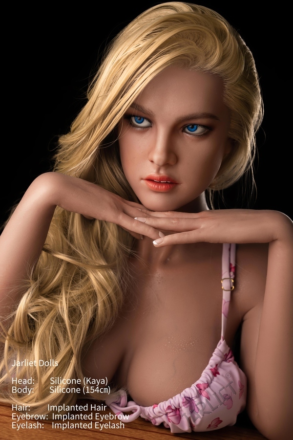 154cm D Cup Silicone Glossy Lips Blonde Voluptuous Sex Doll Detail View 31