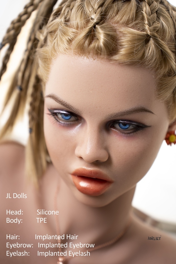 148cm E Cup Silicone Head & TPE Body Voluptuous Blonde Full Lips Realistic Sex Doll Gallery 5