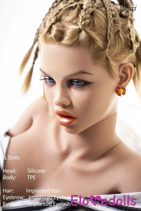 ตุ๊กตาเซ็กส์สมจริง หัวซิลิโคนคัพ E ขนาด 148 ซม. และลำตัว TPE ริมฝีปากอวบอิ่ม ดวงตาสีฟ้า