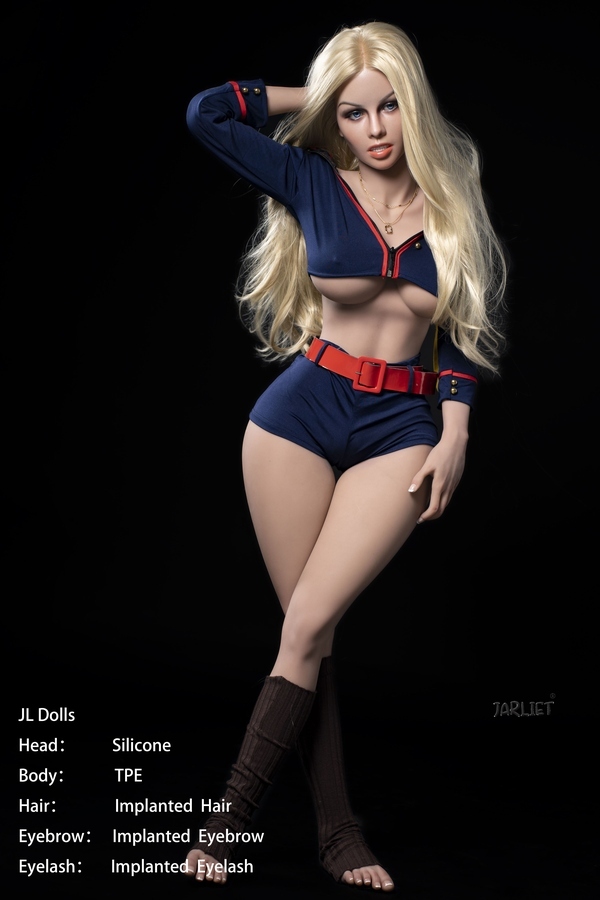 148cm E Cup Silicone Head & TPE Body Voluptuous Blue Eyes Thin Lips Realistic Sex Doll Gallery 2