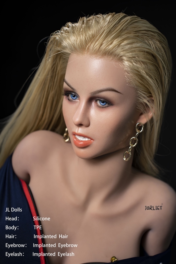 148cm E Cup Silicone Head & TPE Body Blue Eyes Thin Lips Voluptuous Realistic Sex Doll Gallery 3