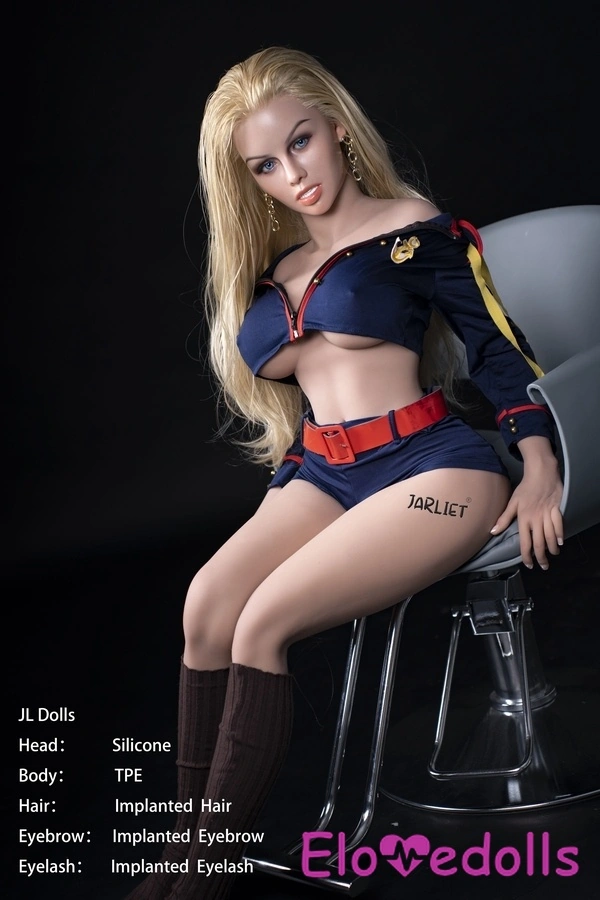 148 см силіконова головка E-чашки та тіло з TPE, блакитні очі, блондинка, чуттєва реалістична секс-лялька, детальний огляд 5