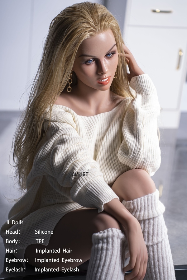 148cm E Cup Silicone Head & TPE Body Petite Breasts Blonde Realistic Sex Doll Gallery 5