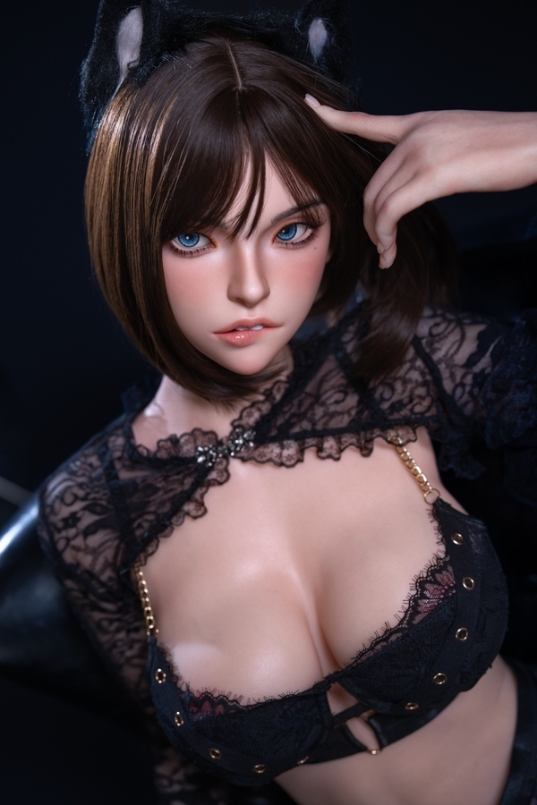 158cm G Cup Silicone Small Breasts Amber Eyes Black Fantasy Sex Doll Detail View 6