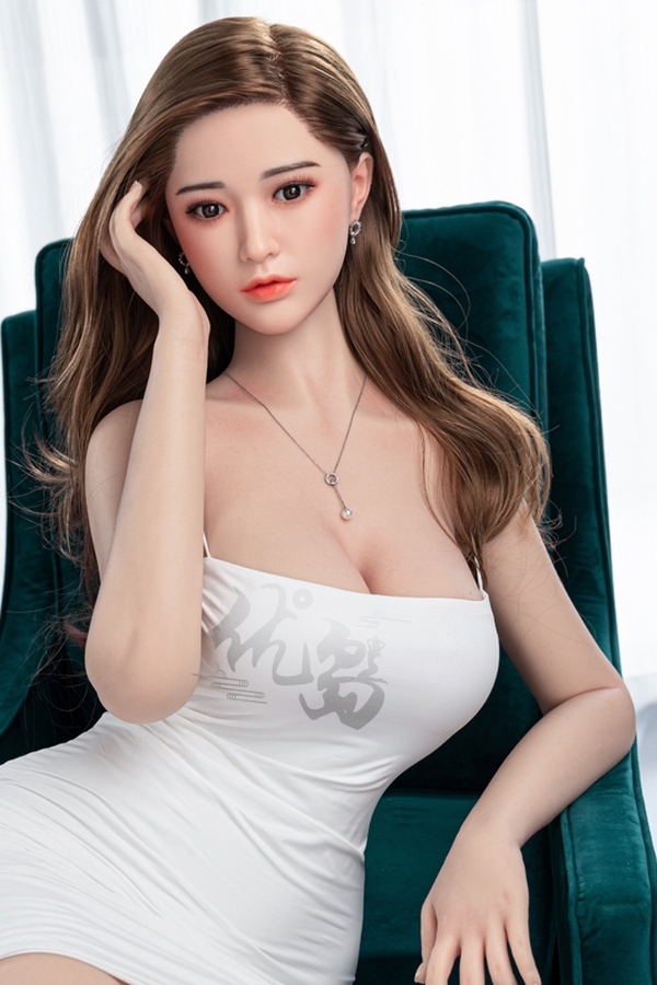168cm C Cup Silicone Head & TPE Body Voluptuous Amber Eyes Thin Lips Realistic Sex Doll Product