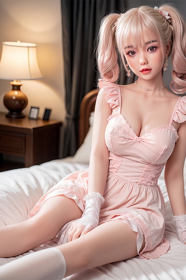 158cm D Cup Silicone Head & TPE Body Pink Gray Eyes Medium Breasts Realistic Sex Doll Gallery 2