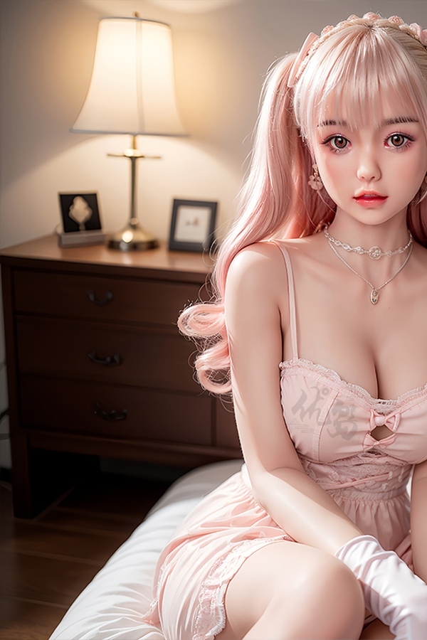 158cm D Cup Silicone Head & TPE Body Pink Medium Breasts Gray Eyes Realistic Sex Doll Gallery 3
