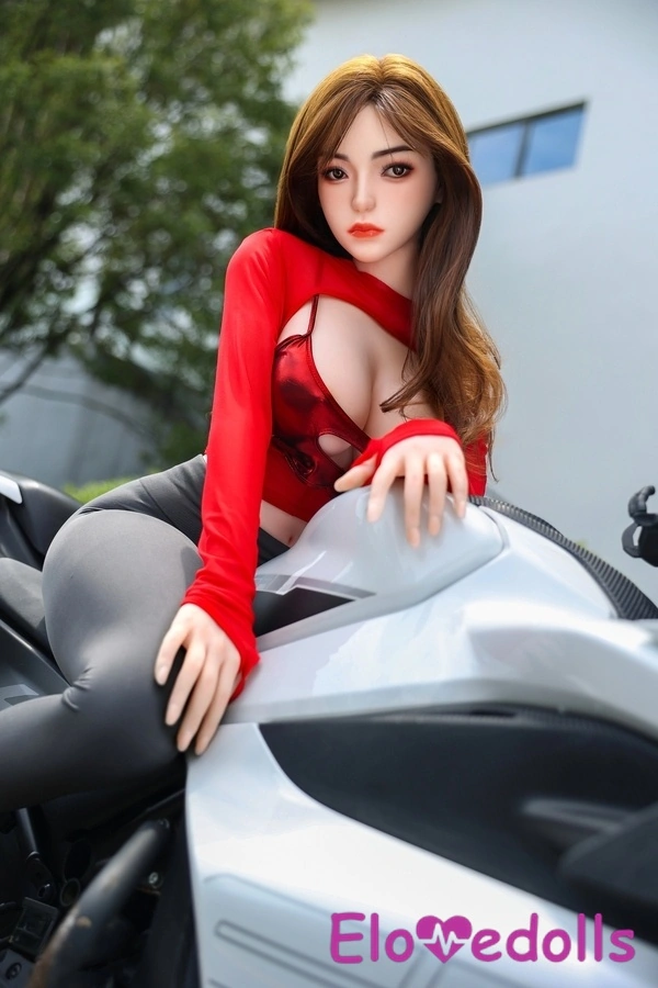 140cm C Cup Silicone Head & TPE Body Amber Eyes Small Breasts Red Asian Sex Doll Detail View 1