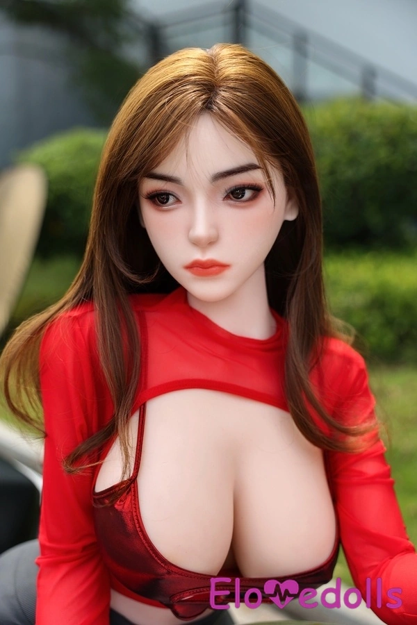 140cm C Cup Silicone Head & TPE Body Small Breasts Amber Eyes Thin Lips Asian Sex Doll Detail View 3