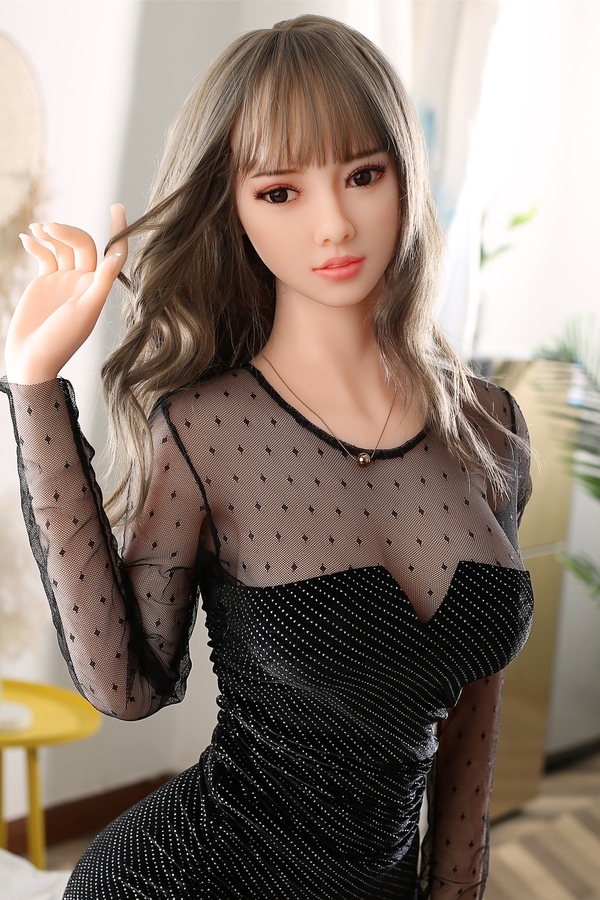 163cm D Cup Silicone Head & TPE Body Petite Breasts Gray Eyes Realistic Sex Doll Gallery 9