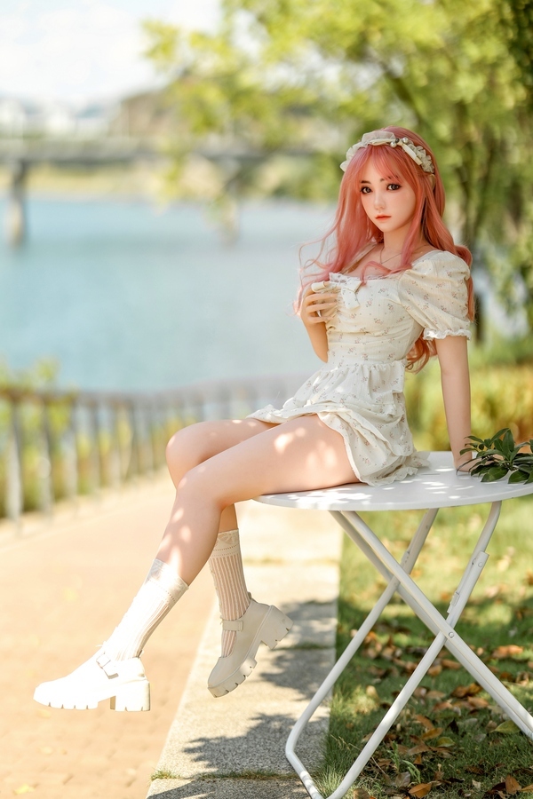 155cm B Cup Silicone Head & TPE Body Gray Eyes Pink Petite Breasts Teen Sex Doll Detail View 1