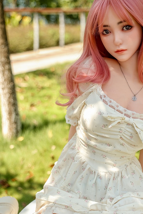 155cm B Cup Silicone Head & TPE Body Gray Eyes Petite Natural Lips Teen Sex Doll Detail View 9