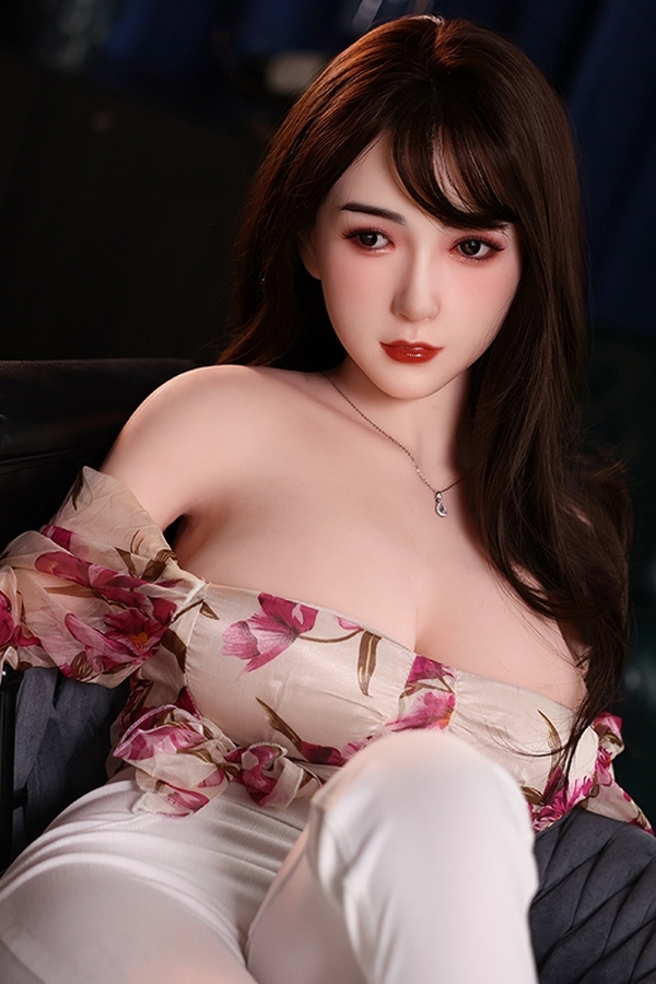 155cm B Cup Silicone Head & TPE Body Gray Eyes Petite Breasts Pink Teen Sex Doll Detail View 14