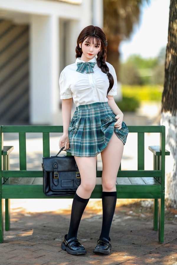 155cm B Cup Silicone Head & TPE Body Brunette Petite Gray Eyes Fantasy Sex Doll Gallery 8