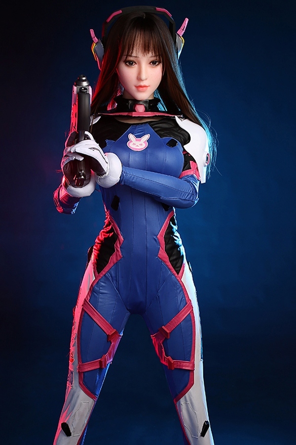 155cm B Cup Silicone Head & TPE Body Full Lips Blue Eyes Brunette Fantasy Sex Doll Gallery 2