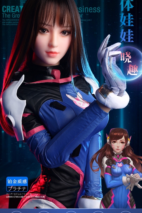 155cm B Cup Silicone Head & TPE Body Brunette Full Lips Blue Eyes Fantasy Sex Doll Detail View 7