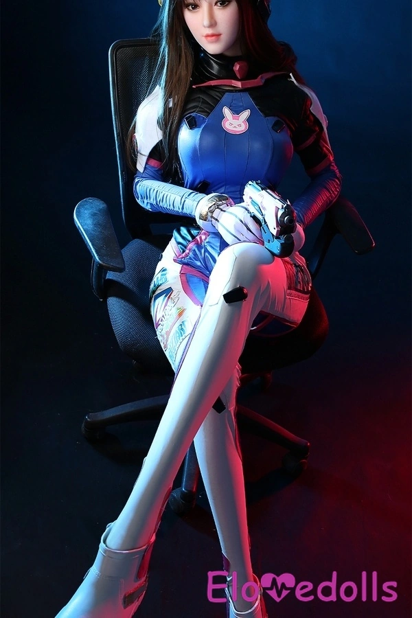 155 cm große Fantasy-Sexdoll mit Silikonkopf und TPE-Körper, brünett, blaue Augen, mittlere Oberweite, B-Körbchengröße, mittlerer Brustumfang, Detailansicht 12