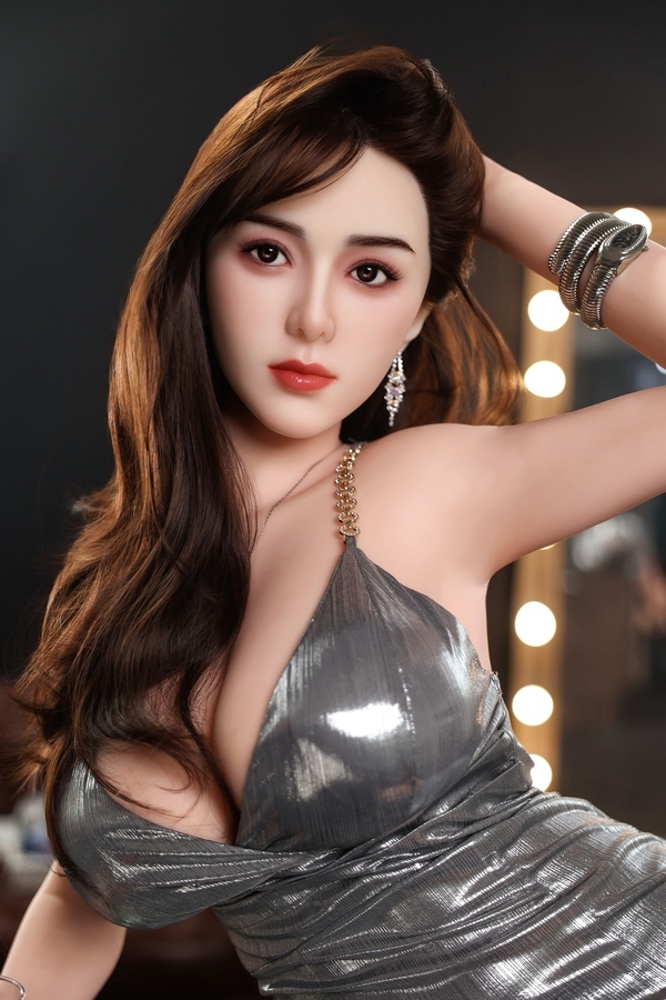 163cm D Cup Silicone Head & TPE Body Red Gray Eyes Thin Lips Realistic Sex Doll Gallery 6