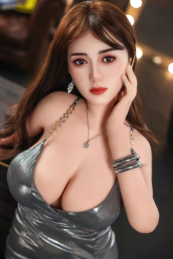 163cm D Cup Silicone Head & TPE Body Red Thin Lips Gray Eyes Realistic Sex Doll Gallery 9