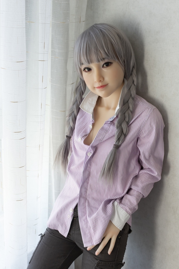 143cm A Cup Silicone Head & TPE Body Petite Blonde Breasts Teen Sex Doll Gallery 2