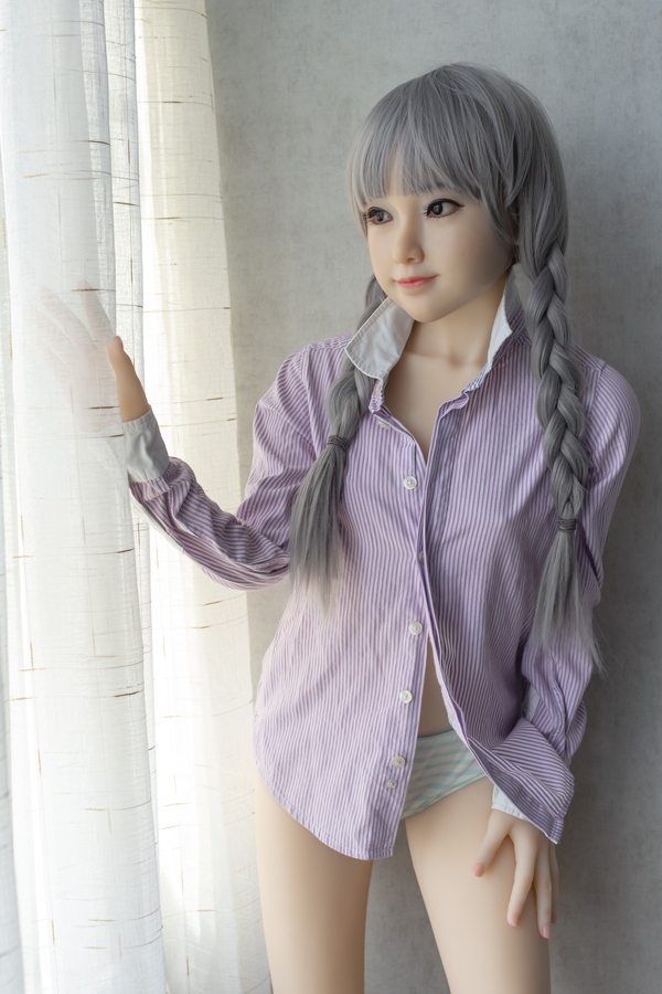 143cm A Cup Silicone Head & TPE Body Blonde Thin Lips Petite Breasts Teen Sex Doll Gallery 10