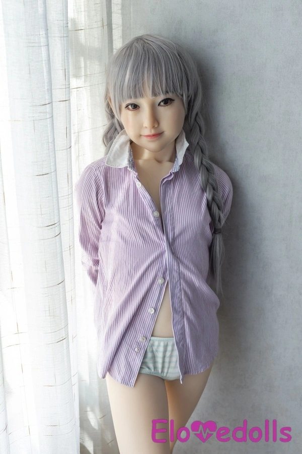 Κεφάλι σιλικόνης 143cm A Cup & σώμα TPE Γκρίζα μάτια Μικρά στήθη Έφηβη κούκλα σεξ Λεπτομέρειες Προβολή 7