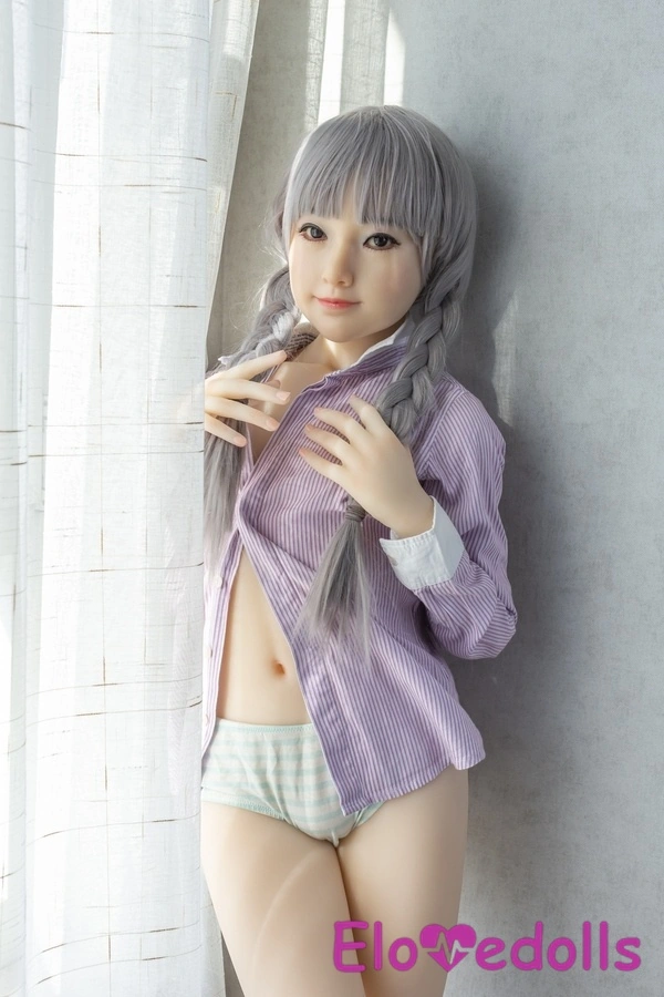 Κεφάλι σιλικόνης 143cm A Cup & σώμα TPE με μικρά ξανθά στήθη, κούκλα σεξ για εφήβους, λεπτομέρειες, προβολή 8