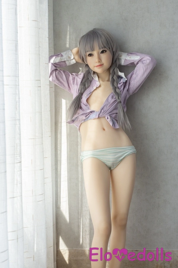 Κεφάλι σιλικόνης 143cm A Cup & σώμα TPE Ξανθό Petite στήθος Γκρίζα μάτια Έφηβη κούκλα σεξ Λεπτομέρειες Δείτε 13