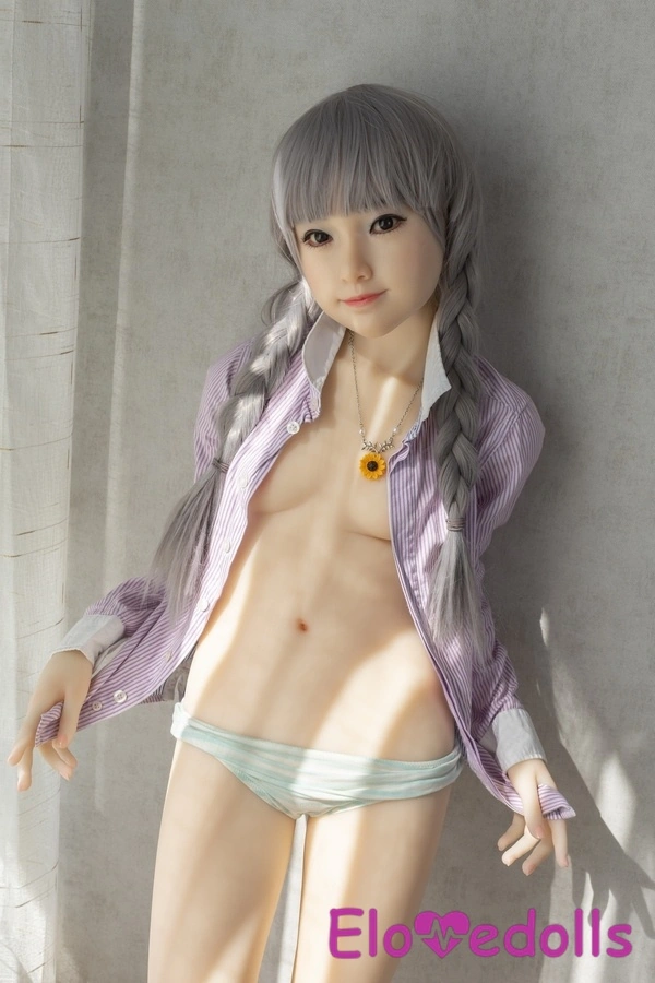 Κεφάλι σιλικόνης 143cm A Cup & σώμα TPE Γκρίζα μάτια Ξανθό Petite στήθος Έφηβη κούκλα σεξ Λεπτομέρειες Προβολή 25