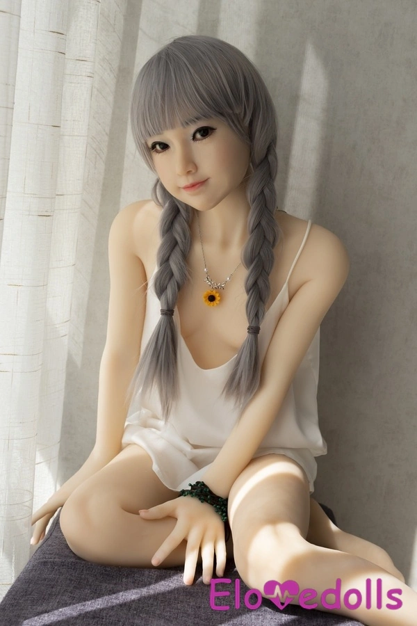 Κεφάλι σιλικόνης 143cm A Cup & σώμα TPE Γκρίζα μάτια Μικρά στήθη Ξανθιά έφηβη κούκλα σεξ Λεπτομέρειες προβολής 34