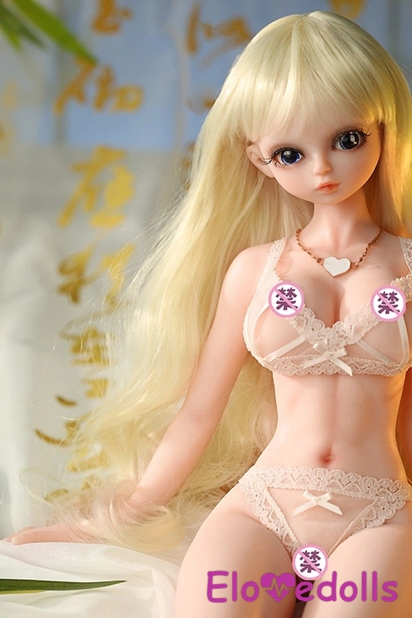 Búp bê tình dục mini 62cm cúp C bằng silicon, ngực nhỏ, mắt xám, tóc vàng, chi tiết xem 6