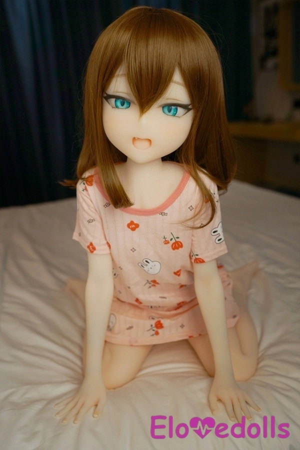 110cm A Cup TPE Amber Eyes Petite Thin Lips Mini Sex Doll Gallery 2
