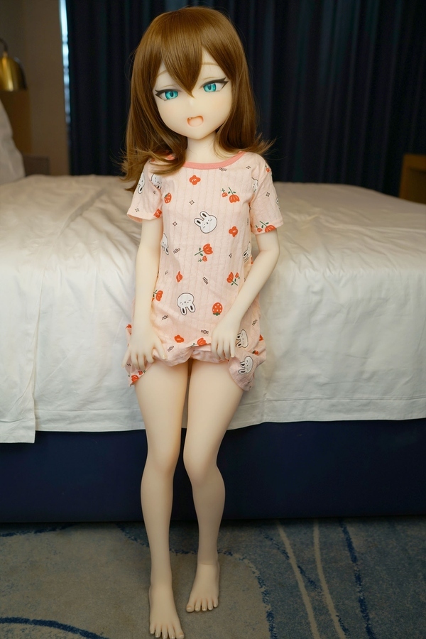 110cm A Cup TPE Amber Eyes Petite Thin Lips Mini Sex Doll Gallery 4