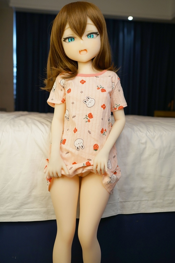 110cm A Cup TPE Amber Eyes Thin Lips Petite Mini Sex Doll Gallery 6
