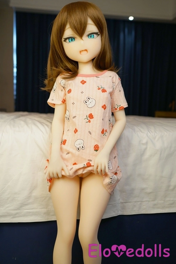 110cm A Cup TPE Amber Eyes Thin Lips Petite Mini Sex Doll Gallery 6