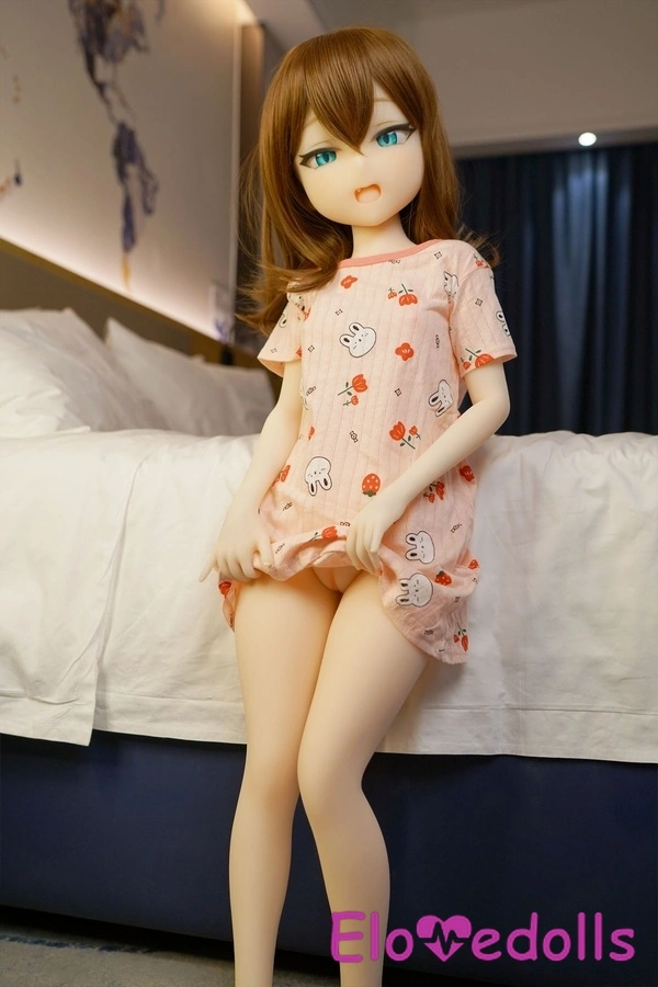 110cm A Cup TPE Petite Thin Lips Amber Eyes Mini Sex Doll Gallery 7