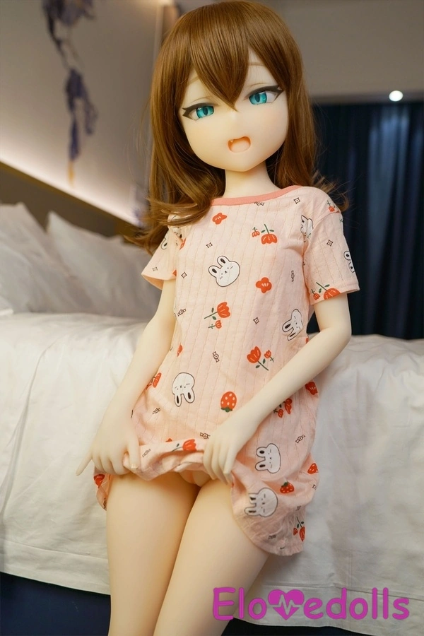 110cm A Cup TPE Petite Amber Eyes Thin Lips Mini Sex Doll Gallery 8