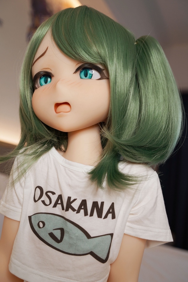 110cm A Cup TPE White Glossy Lips Green Eyes Fantasy Sex Doll Gallery 2