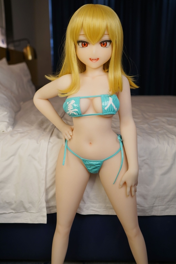 120cm D Cup TPE Blonde Thin Lips Green Eyes Anime Sex Doll Gallery 2