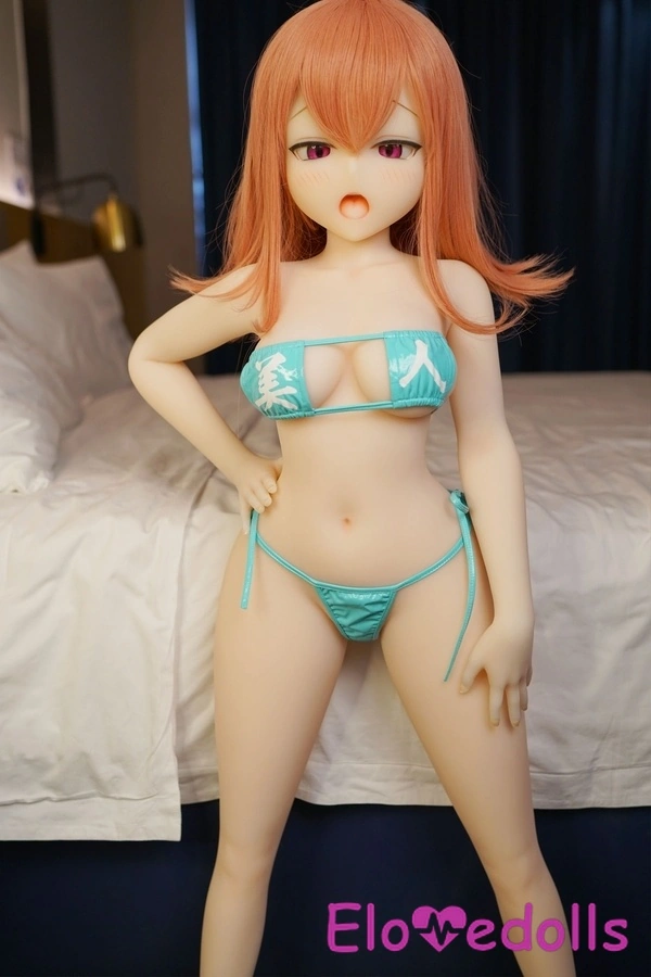 Búp bê tình dục Anime ngực nhỏ màu đỏ, mắt hổ phách, cúp D TPE 120cm, chi tiết xem 2
