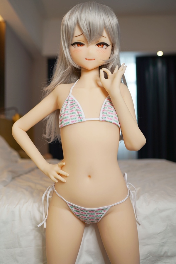 130cm A Cup TPE Thin Lips Small Breasts Gray Eyes Mini Sex Doll Gallery 4