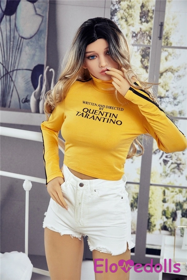 163cm C Cup TPE Amber Eyes Petite Breasts Blonde Realistic Sex Doll Gallery 3