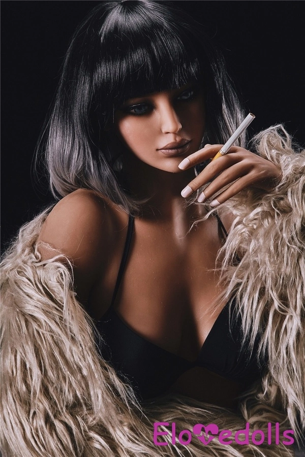 168 см D-чашка TPE, черные полные губы, янтарные глаза, реалистичная секс-кукла, детальный вид 1