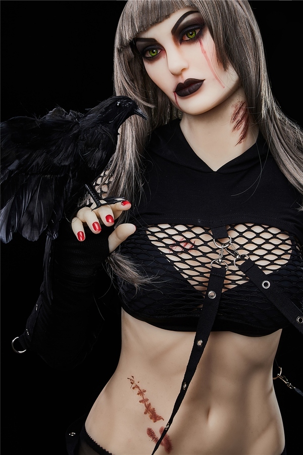 168cm D Cup TPE Petite Breasts Thin Lips Gray Eyes Lifelike Sex Doll Gallery 5
