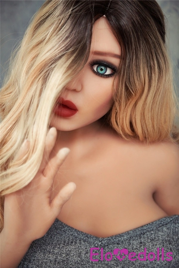 Boneka Seks Realistis 168cm D Cup TPE Bibir Tipis Mata Kuning Pirang Detail Tampilan 24
